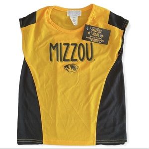 Mizzou Jersey Top Gold Black NWT Third Street Sporty Athleisure Size Youth S 6/8